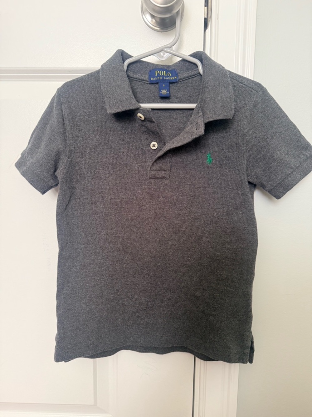 Boys Polo by Ralph Lauren Kids Dark Gray Polo - Size 5